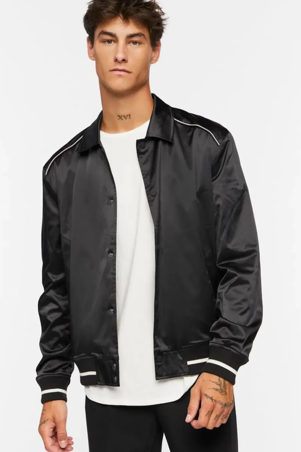 Varsity-Trim Bomber Jacket