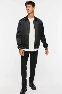 Varsity-Trim Bomber Jacket