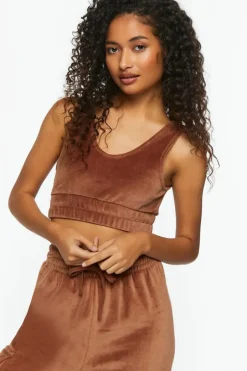 Velour Cropped Tank Top