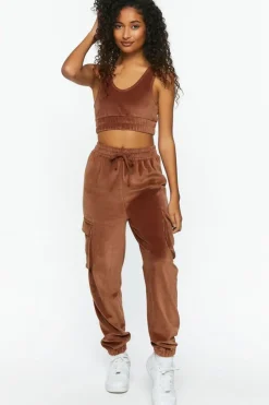 Velour Flap Pocket Joggers
