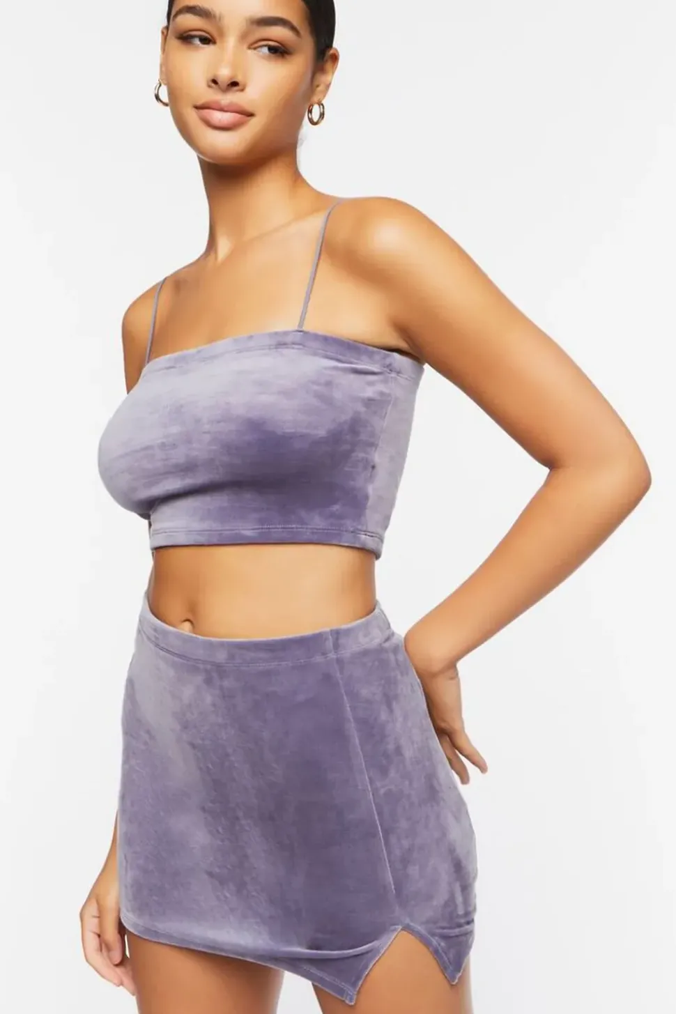 Velour High-Rise Mini Skirt
