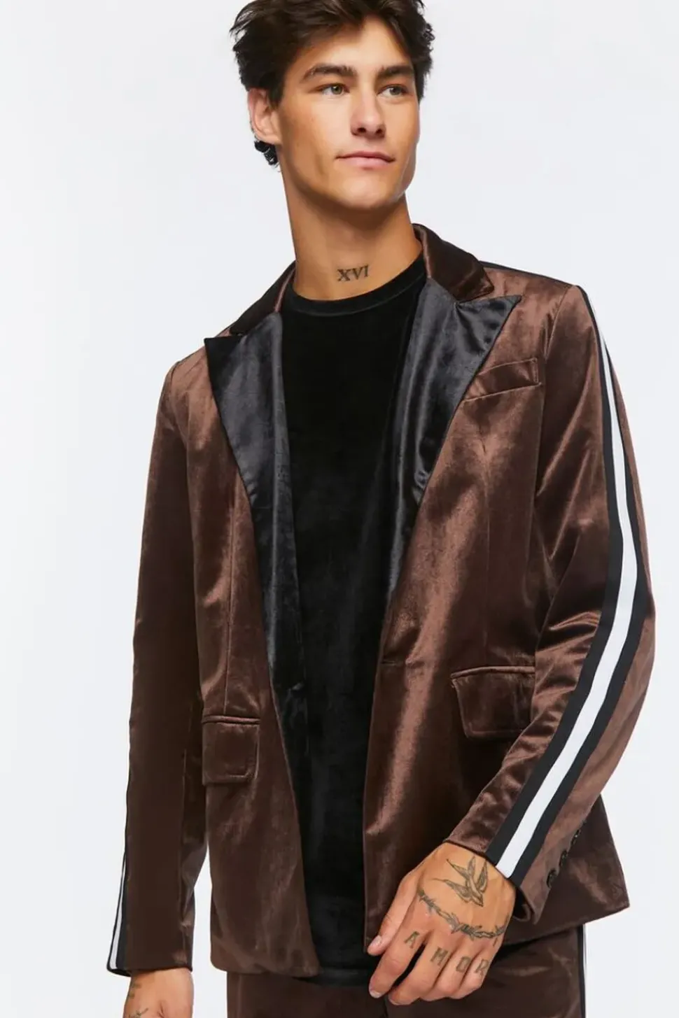 Velour Peak-Lapel Blazer