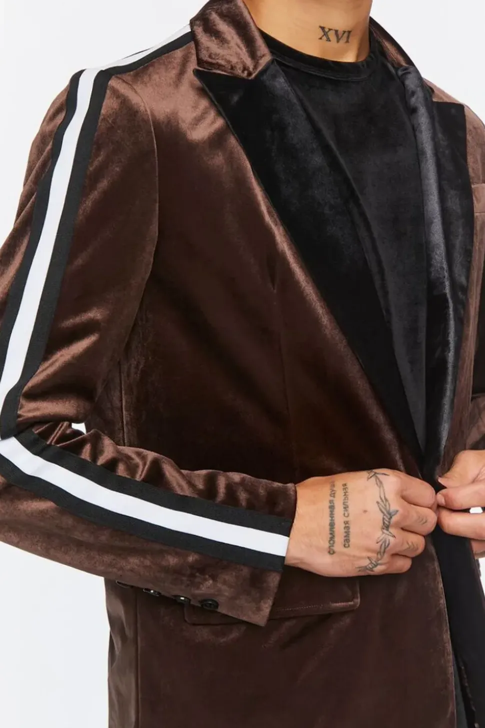 Velour Peak-Lapel Blazer
