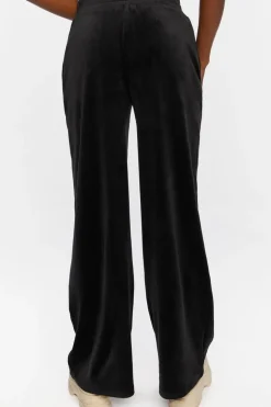 Velour Wide-Leg Pants