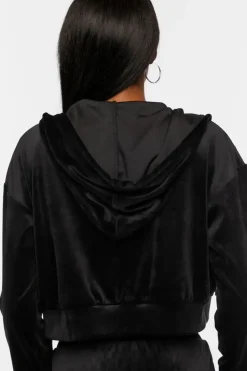 Velour Zip-Up Hoodie