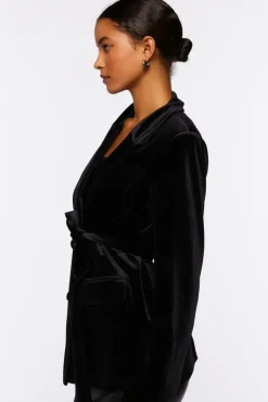 Velvet Belted Blazer