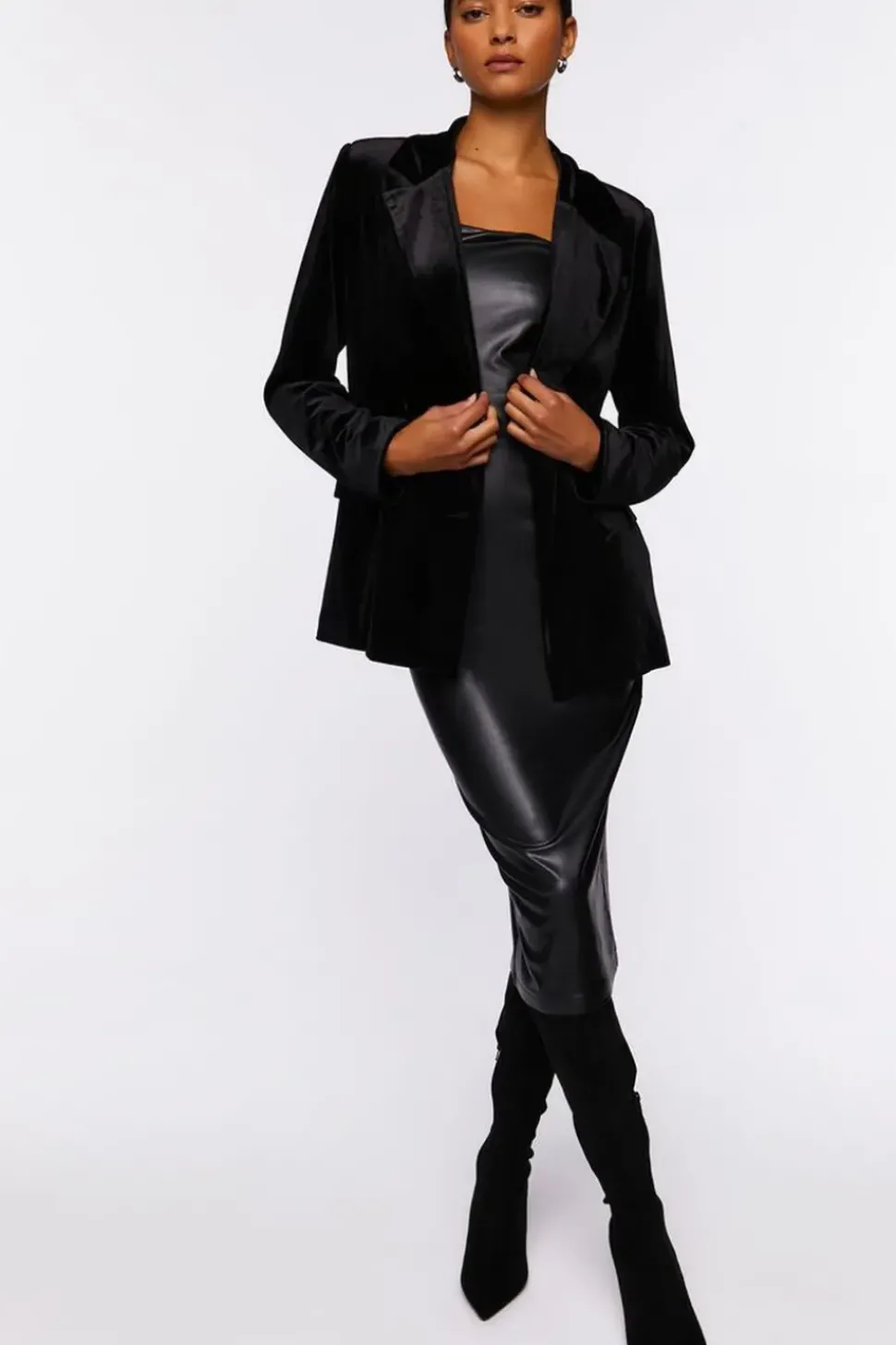 Velvet Belted Blazer