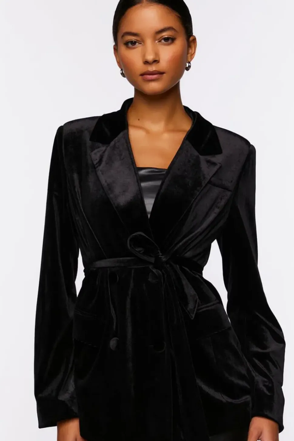 Velvet Belted Blazer