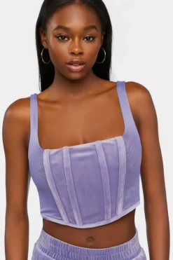 Velvet Bustier Crop Top