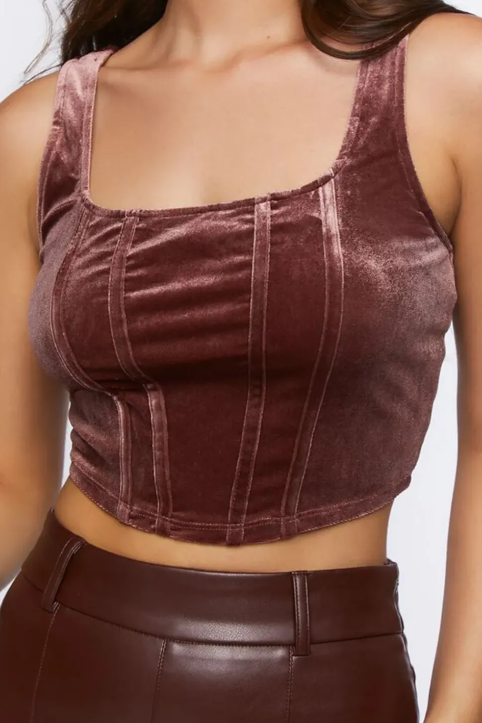 Velvet Cropped Tank Top