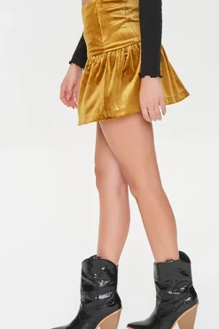 Velvet Drop-Waist Skirt