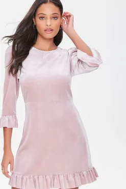 Velvet Flounce Mini Dress