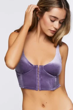 Velvet Hook-And-Eye Bra