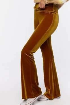 Velvet Mid-Rise Flare Pants