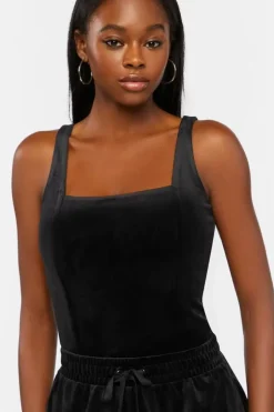 Velvet Square-Neck Bodysuit