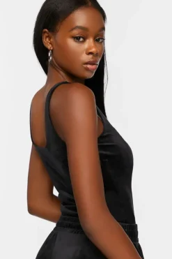 Velvet Square-Neck Bodysuit