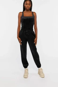 Velvet Square-Neck Bodysuit