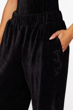Velvet Wide-Leg Pants