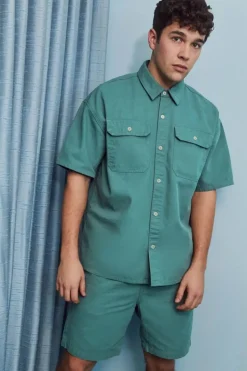 Vented Button-Front Shirt