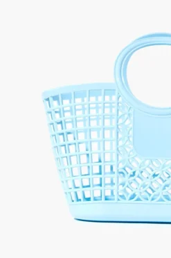 Vinyl Basket Tote Bag