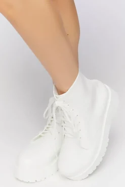 Vinyl Combat Boots