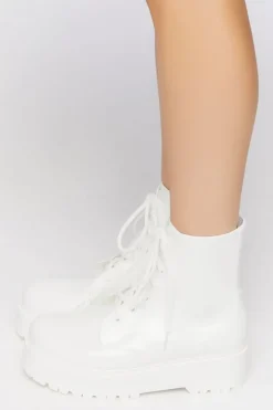 Vinyl Combat Boots