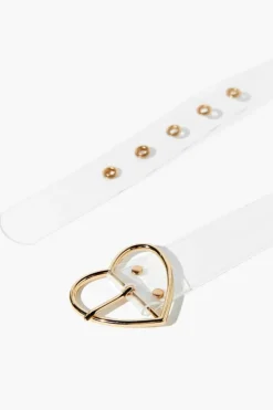 Vinyl Heart-Buckle Belt
