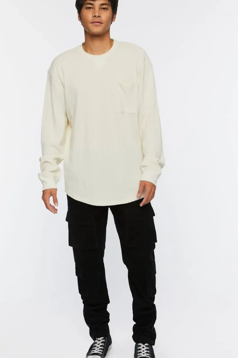 Waffle Knit Long-Sleeve Tee