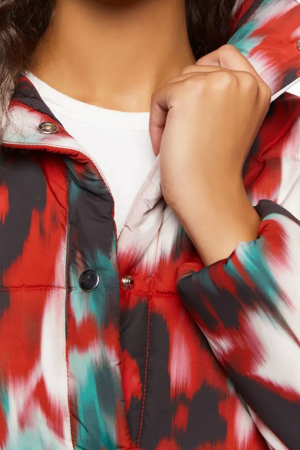Watercolor Print Puffer Jacket