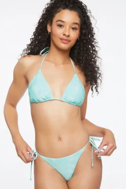 Water Print String Bikini Bottoms