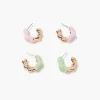 Wavy Open-End Hoop Earring Set