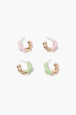 Wavy Open-End Hoop Earring Set
