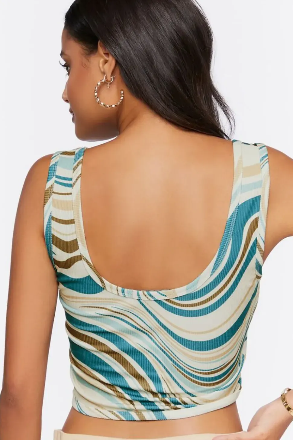 Wavy Striped Bustier Crop Top
