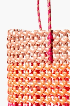 Wicker Colorblock Tote Bag