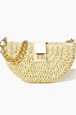Wicker Crescent Shoulder Bag
