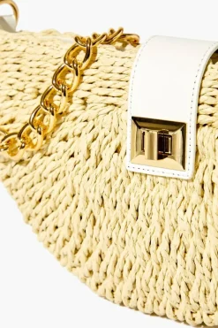 Wicker Crescent Shoulder Bag