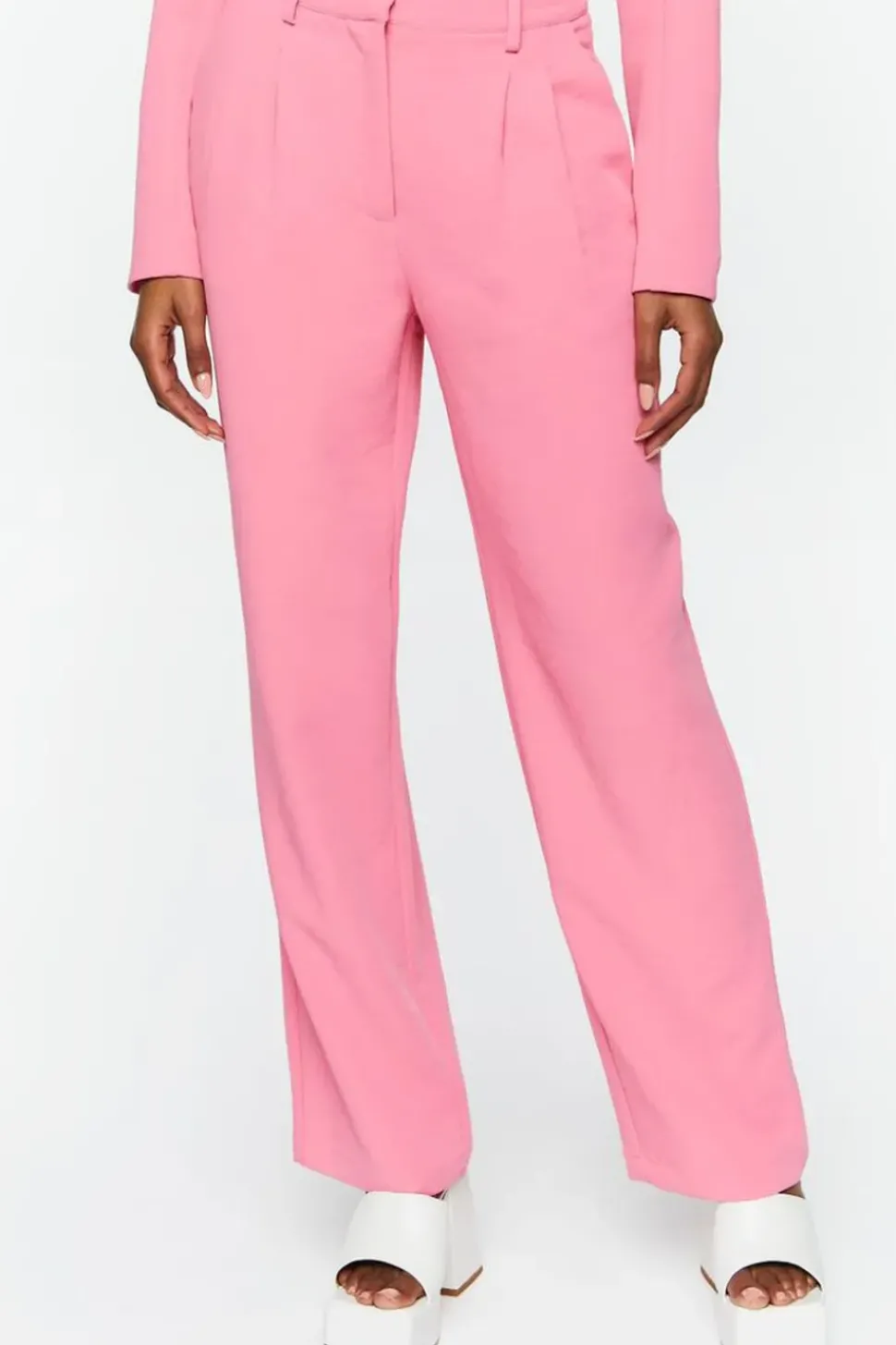 Wide-Leg Mid-Rise Trousers