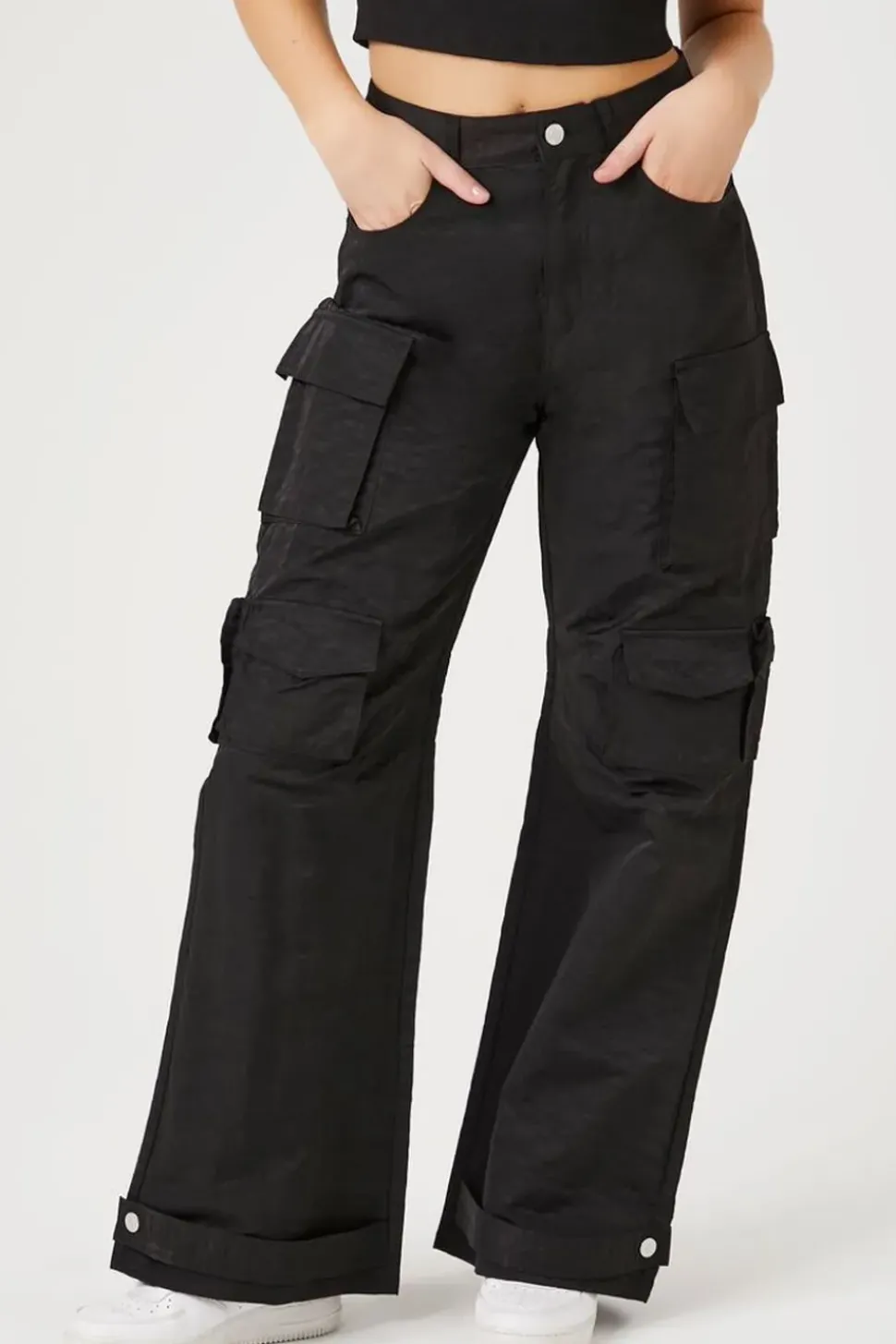 Wide-Leg Utility Cargo Pants