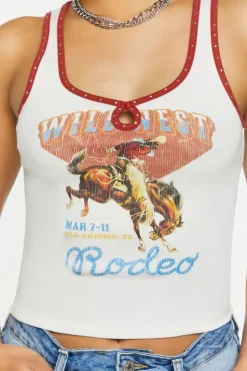 Wild West Graphic Studded Tank Top