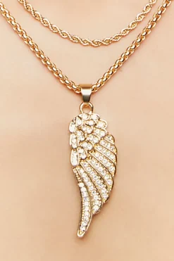Wing Pendant Necklace Set