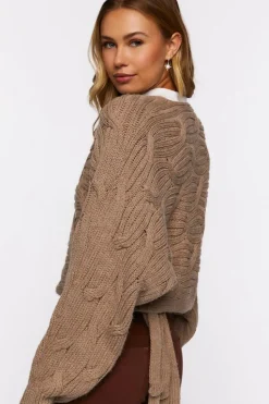 Wraparound Cable Knit Sweater