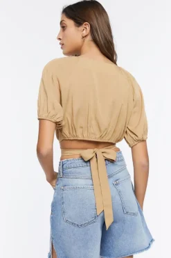 Wraparound Self-Tie Crop Top