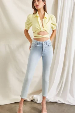 Wraparound Self-Tie Crop Top