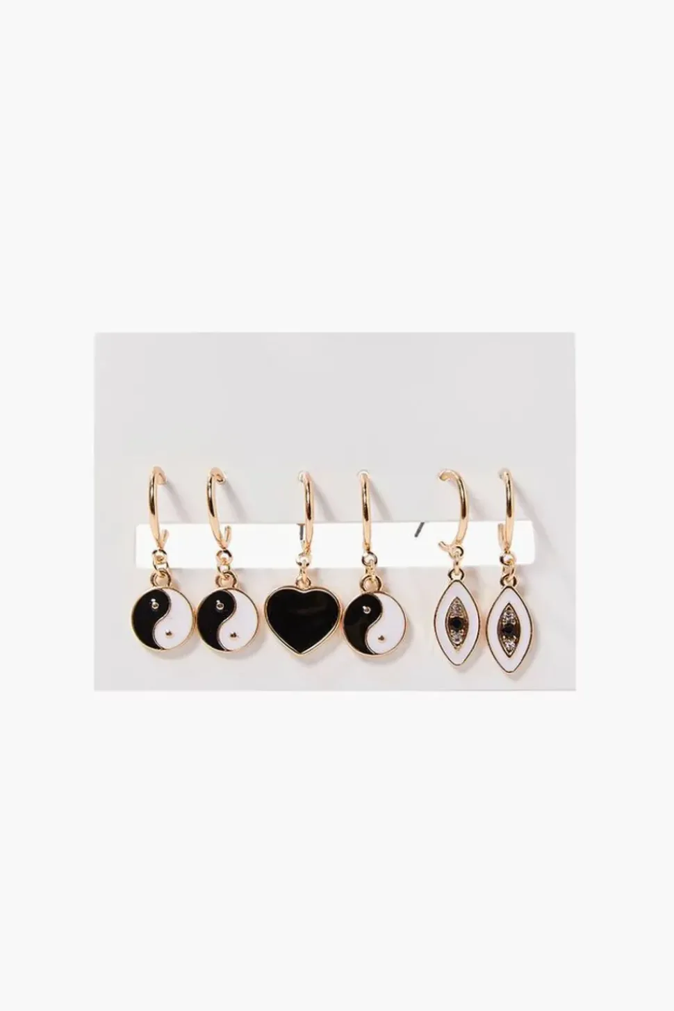 Yin Yang Charm Drop Earring Set