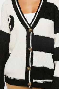Yin Yang Colorblock Cardigan Sweater