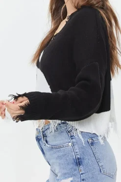 Yin Yang Cropped Sharkbite Sweater