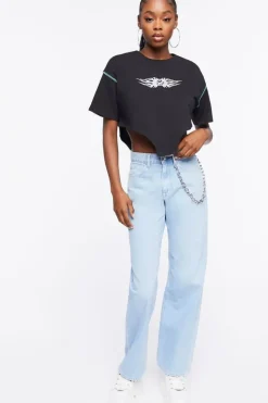 Yin Yang Graphic Cropped Tee