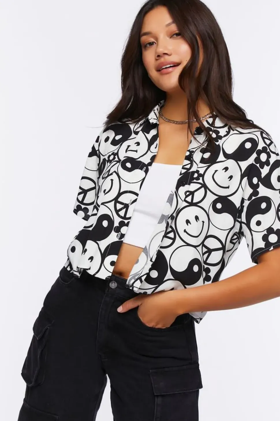 Yin Yang & Peace Print Shirt