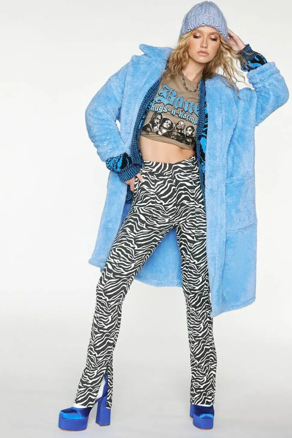 Zebra Print Bootcut Jeans