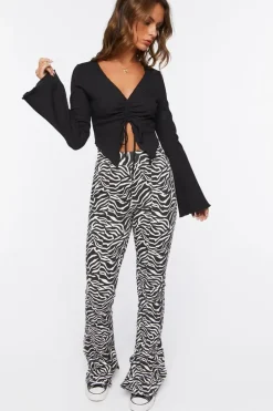 Zebra Print Bootcut Jeans